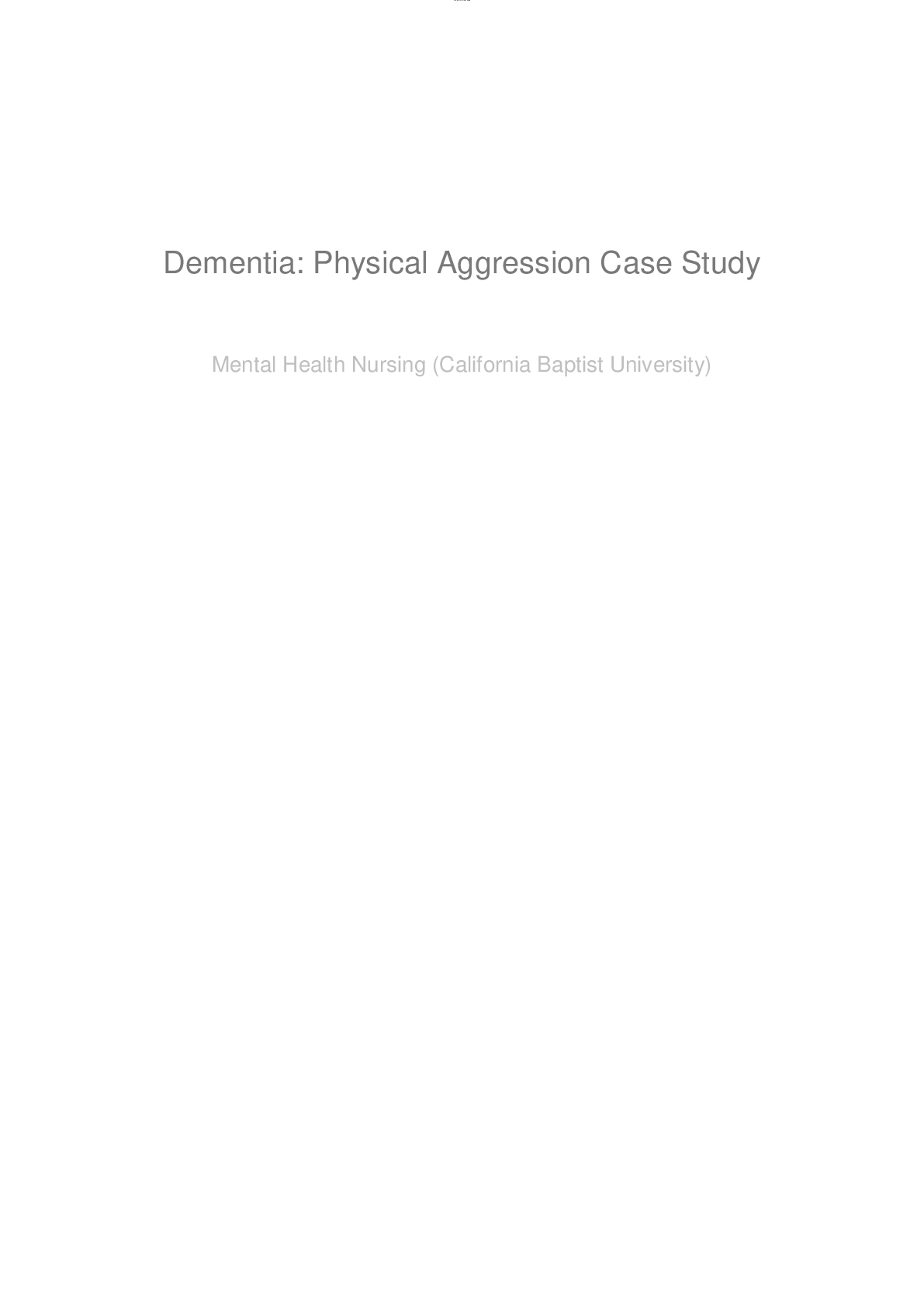 Preview image for Case Study Dementia Physical Aggression